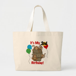 Bolso De Tela Gigante El barril de monos 2ª camisetas de cumpleaños y re