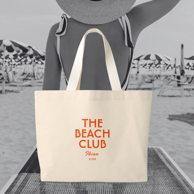 Bolso De Tela Gigante El Beach Club Ibiza Vibrante Naranja Personalizado (Subido por el creador)