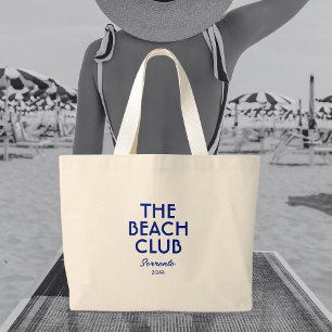 Bolso De Tela Gigante El Beach Club Sorrento Personalizado Azul vibrante
