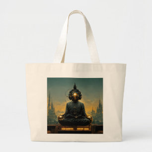 Bolso De Tela Gigante El Buda de la mediación del vapor