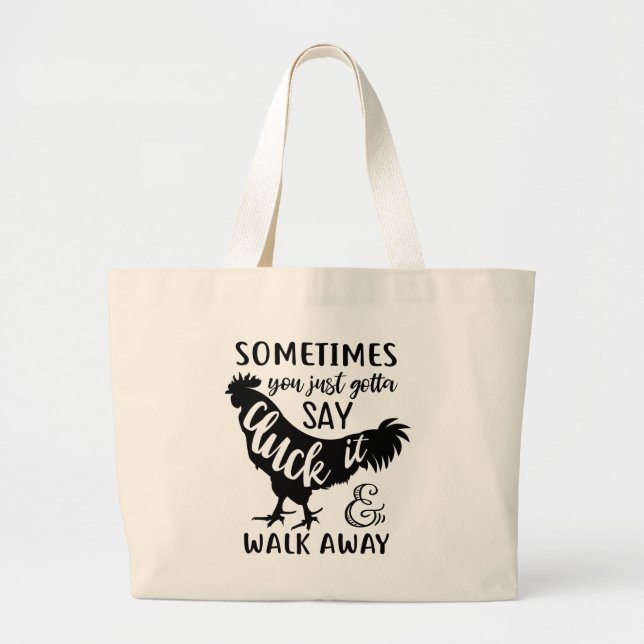 Bolso De Tela Gigante El Chicken Lover F de la granja Tote de gallo (Frente)