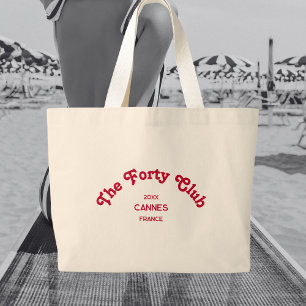 Bolso De Tela Gigante El Crest Rojo Retro Personalizado del Club Cuarent