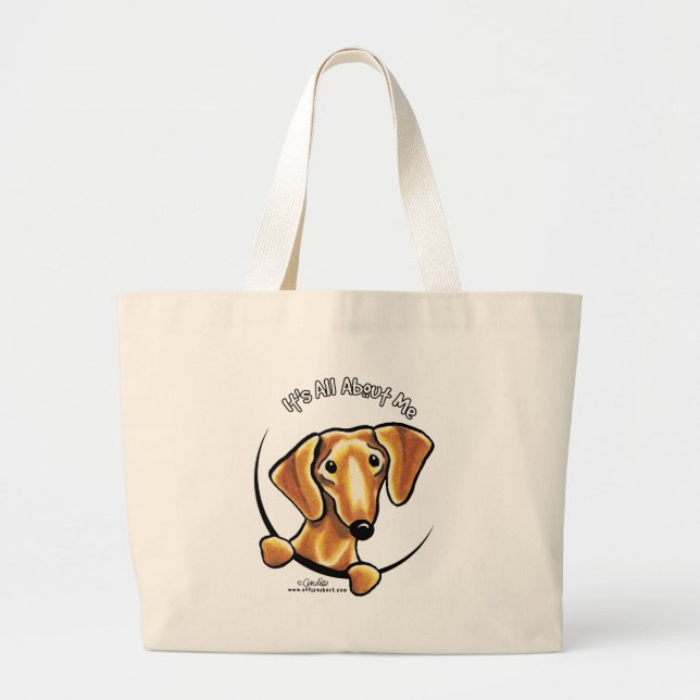 Bolso De Tela Gigante El Dachshund Rojo Suave Es Todo Sobre Mí (Frente)