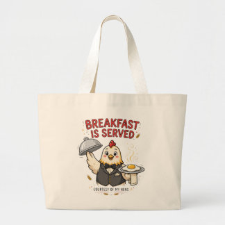 Bolso De Tela Gigante El Desayuno Está Servido Tote Divertido de Pollo