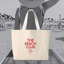 Bolso De Tela Gigante El destino del Beach Club Personalizado Rojo franc