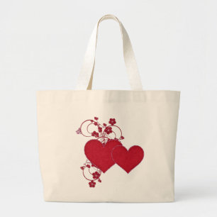 Bolso De Tela Gigante El día de San Valentín de diseño de doble corazón 