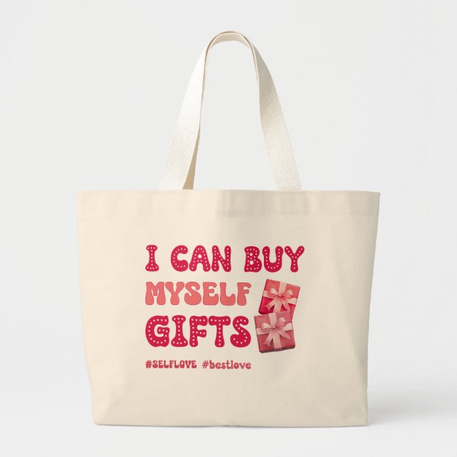 Bolso De Tela Gigante El día de San Valentín gracioso Autoamor (Frente)