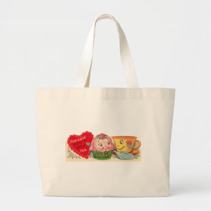 Bolso De Tela Gigante El día de San Valentín retro de la magdalena y d