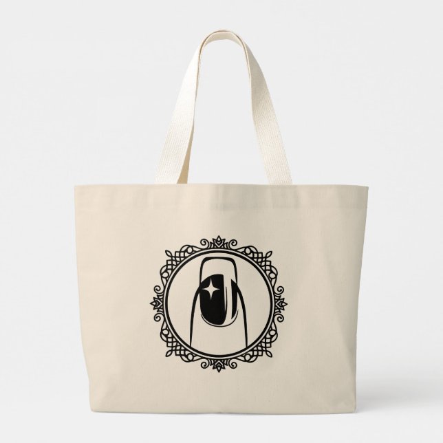 Bolso De Tela Gigante El diseño manicurista es bello (Reverso)