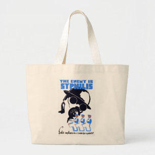 Bolso De Tela Gigante El enemigo es Sífilis