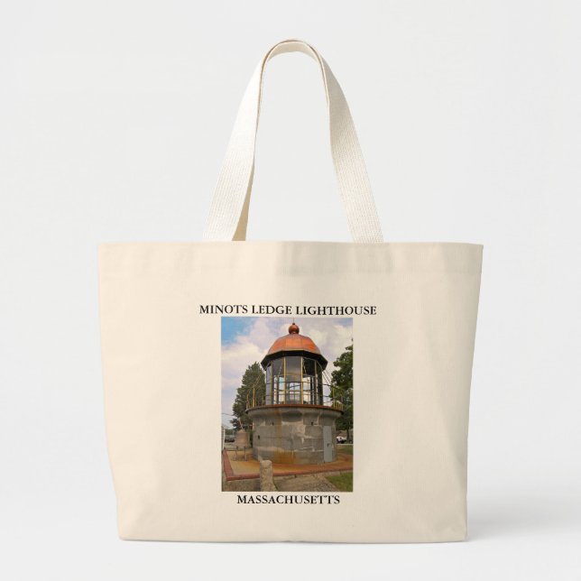 Bolso De Tela Gigante El faro de Minots Ledge Massachusetts Tote Bag (Frente)