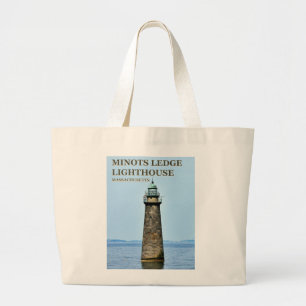 Bolso De Tela Gigante El faro de Minots Ledge Massachusetts Tote Bag