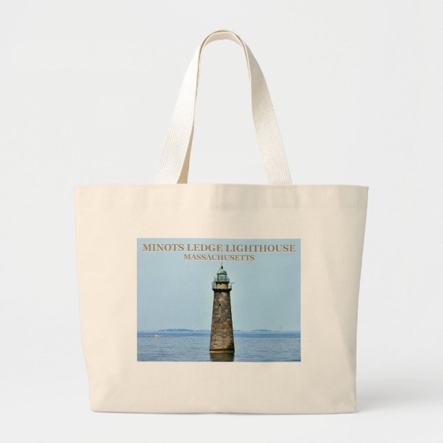 Bolso De Tela Gigante El faro de Minots Ledge Massachusetts Tote Bag (Frente)