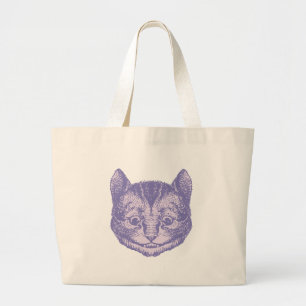 Bolso De Tela Gigante El gato de Cheshire entintó la lavanda