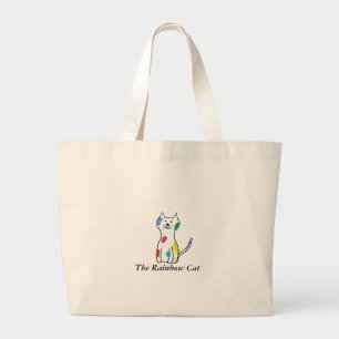 Bolso De Tela Gigante El gato del arco iris