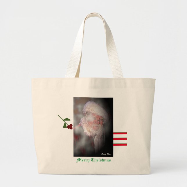 Bolso De Tela Gigante El gigantesco Tote "El verdadero Santa" (Frente)
