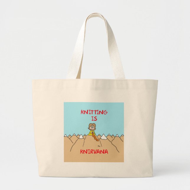 Bolso De Tela Gigante el hacer punto es gurú del knirvana (Frente)