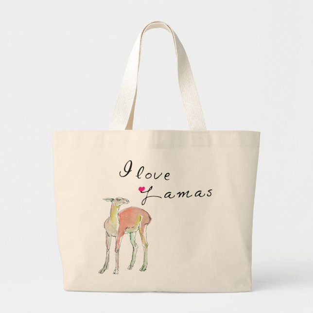 Bolso De Tela Gigante El ilustracion del lama (Frente)
