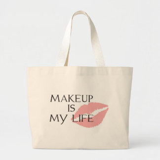 Bolso De Tela Gigante el maquillaje es mis besos de la vida