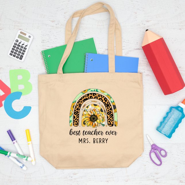 Bolso De Tela Gigante El mejor profesor del girasol arcoiris (Subido por el creador)