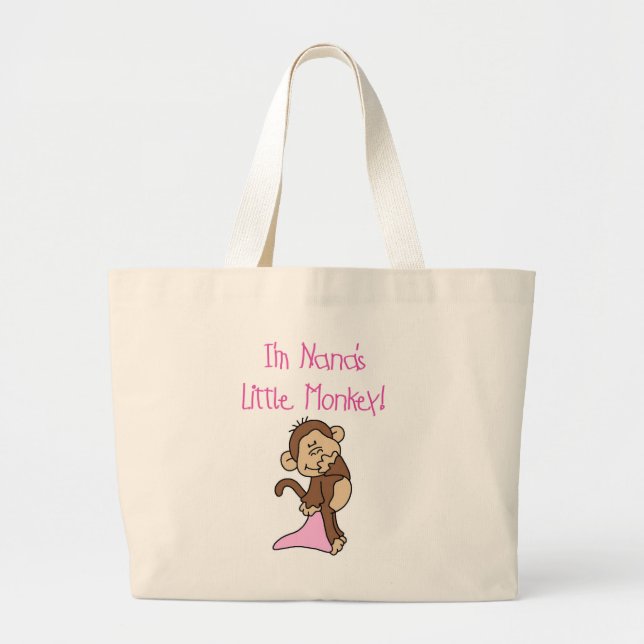 Bolso De Tela Gigante El mono de Nana - camisetas y regalos rosados (Frente)