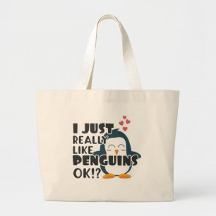 Bolso De Tela Gigante El Pingüino Cuerdo Me Gustan Los Pingüinos.