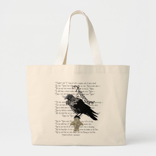Bolso De Tela Gigante El ravén de Edgar Allan Poe (Frente)