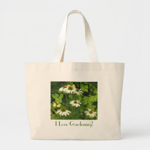 Bolso De Tela Gigante ¡El Rudbeckia blanco, amo el cultivar un huerto!