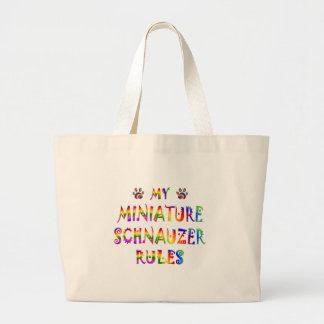 Bolso De Tela Gigante El Schnauzer miniatura gobierna la diversión