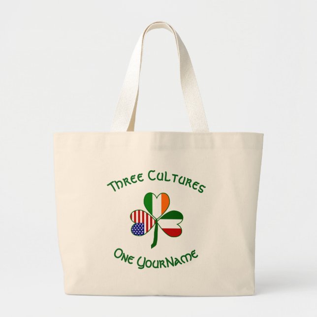 Bolso De Tela Gigante El Shamrock americano italiano personalizado (Frente)