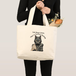 Bolso De Tela Gigante El Tote de escritura de Cat Lover