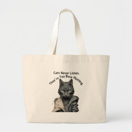 Bolso De Tela Gigante El Tote de escritura de Cat Lover