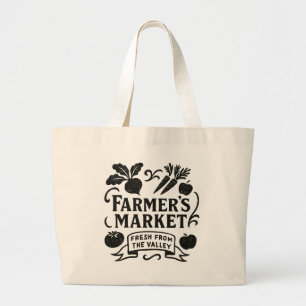 Bolso De Tela Gigante El Tote de mercado de los agricultores rústicos