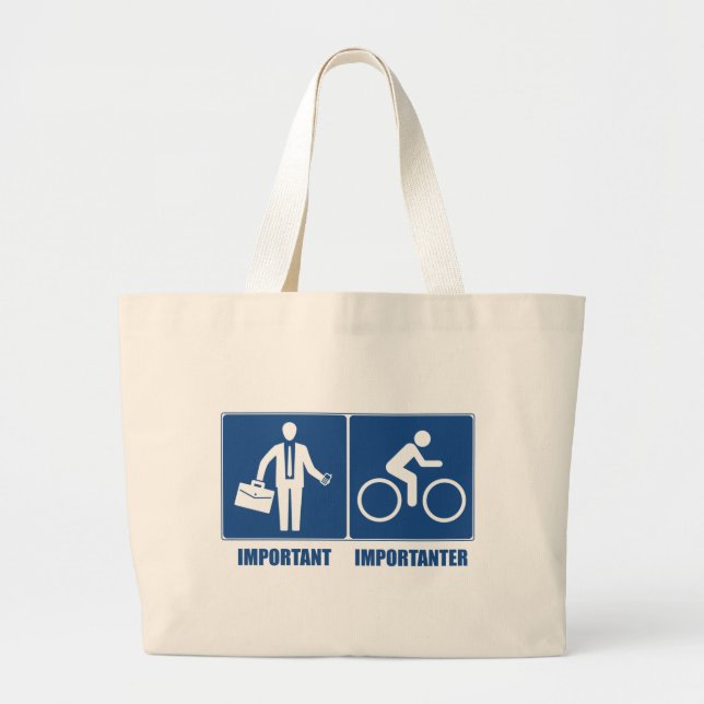 Bolso De Tela Gigante El Trabajo Es Importante, El Ciclismo Es Important (Frente)