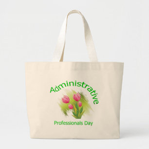 Bolso De Tela Gigante El tulipán florece día administrativo de los