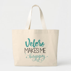 Bolso De Tela Gigante El Velcro me hace el tote feliz