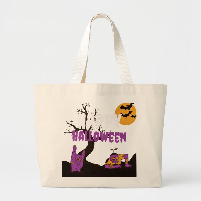 Bolso De Tela Gigante El verdadero miedo de Halloween espera (Frente)