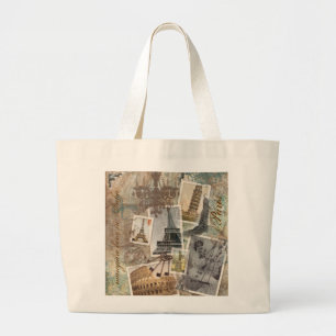 Bolso De Tela Gigante El viaje Europa del vintage fotografía París