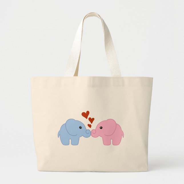Bolso De Tela Gigante Elefante-amor (Frente)