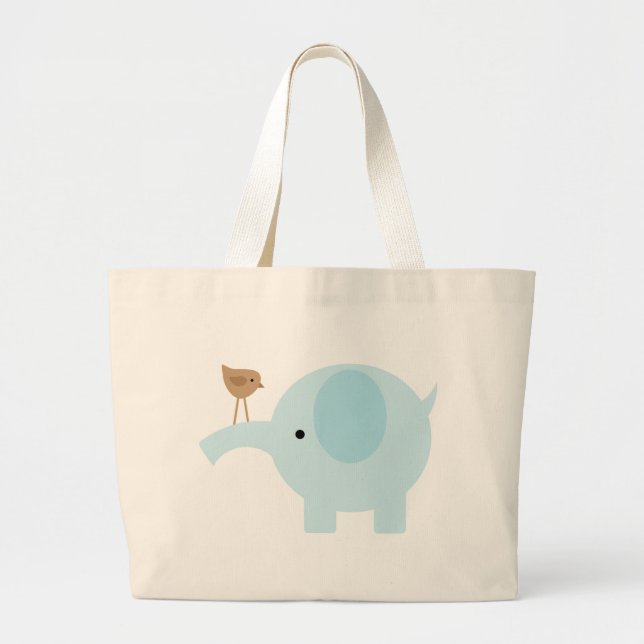 Bolso De Tela Gigante Elefante azul (Frente)