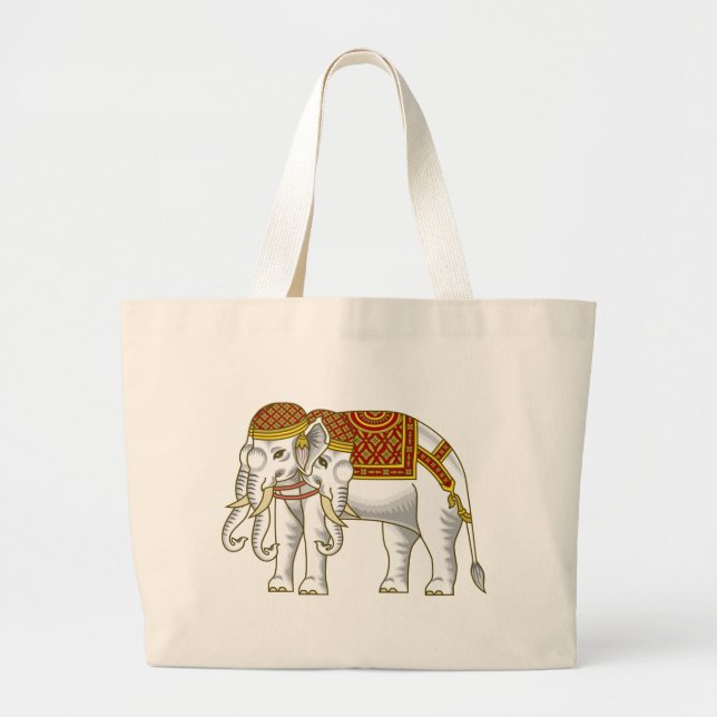 Bolso De Tela Gigante Elefante blanco Erawan tailandés (Frente)