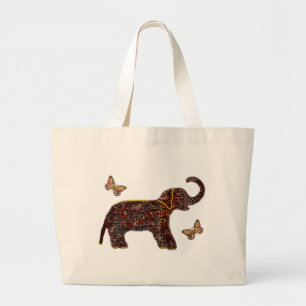 Bolso De Tela Gigante Elefante color de rosa exótico