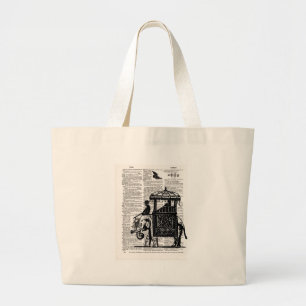 Bolso De Tela Gigante Elefante con el arte del diccionario Howdah