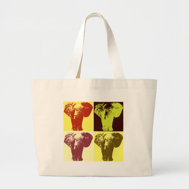 Bolso De Tela Gigante Elefante de arte pop (Frente)
