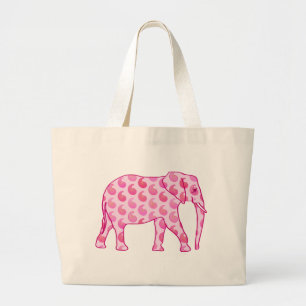 Bolso De Tela Gigante elefante de paisley - rosa hielo y fucsia