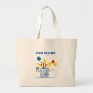 Bolso De Tela Gigante Elefante Patriótico ondeando una bandera estadouni