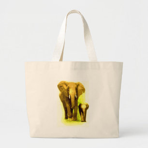 Bolso De Tela Gigante Elefante y Elefante Infantil caminando