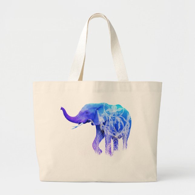 Bolso De Tela Gigante Elefantes modernos elefantes de arte digital para  (Frente)