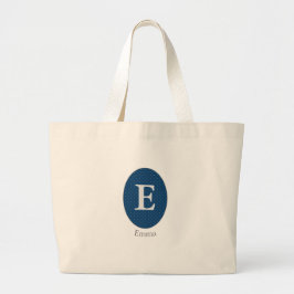 Bolso De Tela Gigante Elegant Blue Personalized Monogram