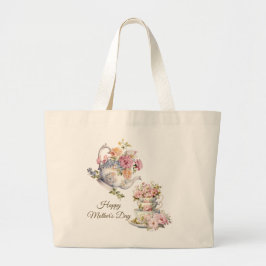 Bolso De Tela Gigante Elegant Floral Tea Happy Mother's Day